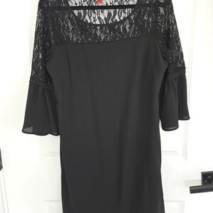 Chic Black Lace Long Sleeve Dress